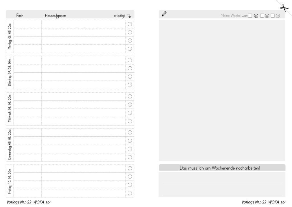 Wochenkalender 09